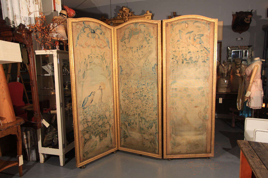 Giltwood and TriplePanel French Room Screen at 1stdibs