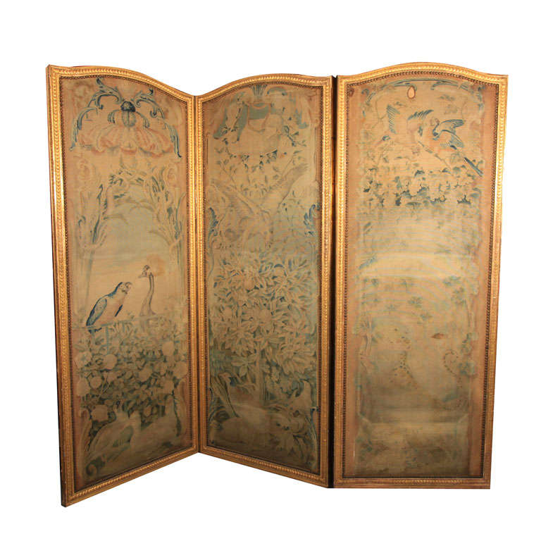 Giltwood and TriplePanel French Room Screen at 1stdibs
