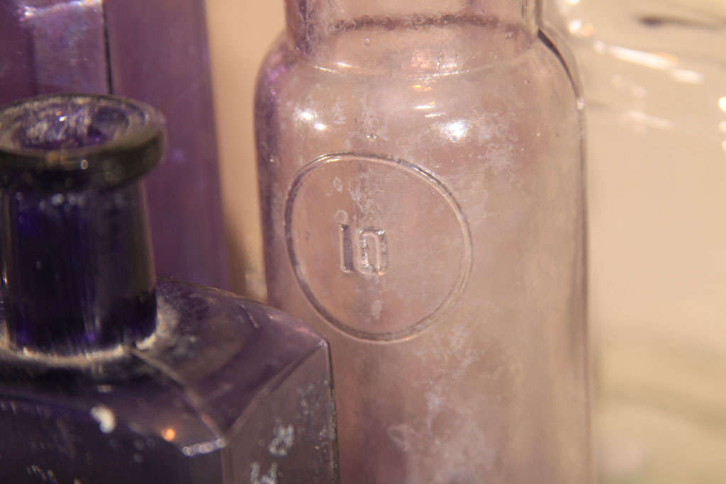 Purple Glass Antique Bottle Collection at 1stDibs old purple glass