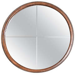 Antique Forged Iron Wheel As Mirror Frame