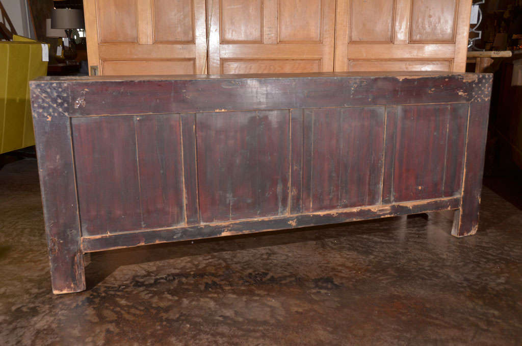 Antique Elm Server With Unusual Studded Trim At 1stdibs
