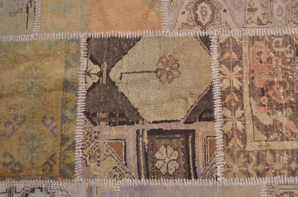 Mid-20th Century Over-Dyed Turkish Patchwork Rug