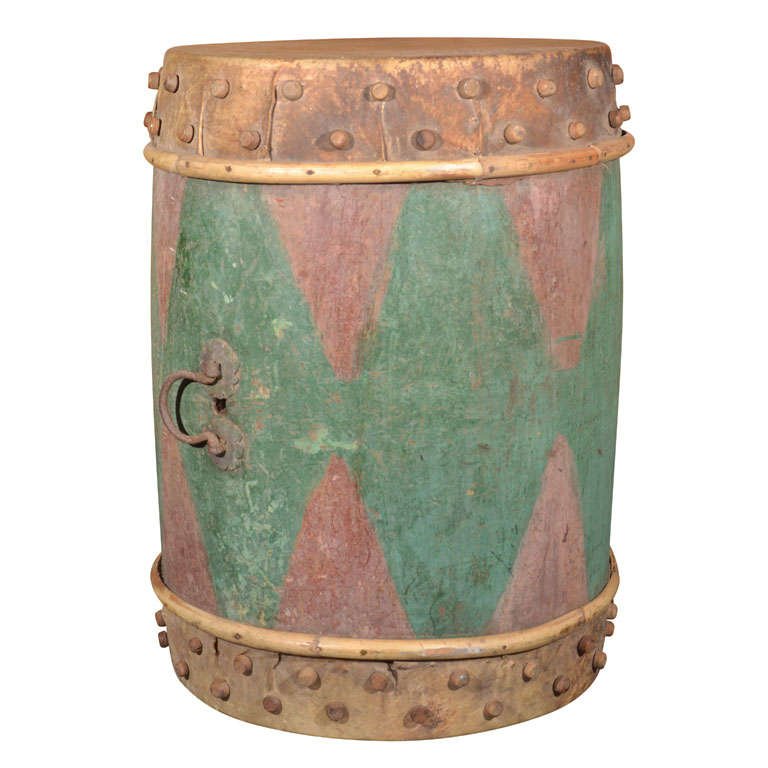 Antique Tribal Drum As End Table at 1stDibs