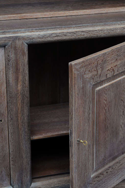 Mid-Century Modern Mid-Century in the style of Charles Dudouyt Bookcase in Cerused Oak For Sale