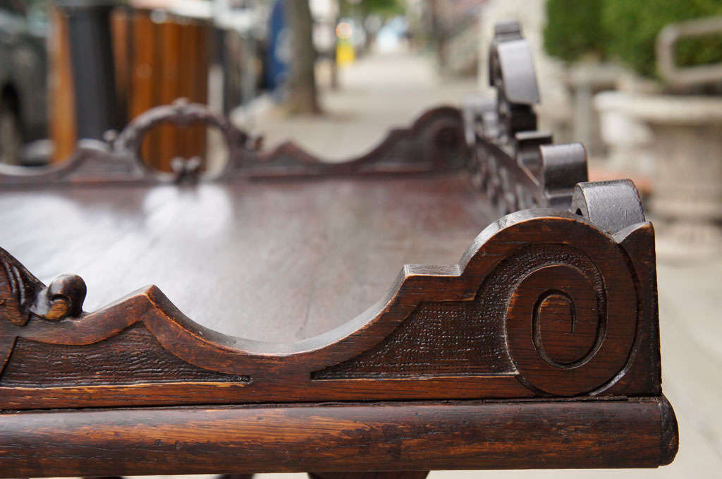 German Antique Walnut Tray Table For Sale