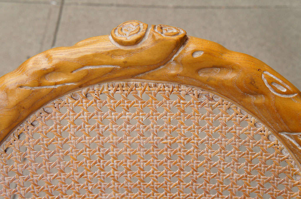 Set of 8 Vintage 1970s Carved Wood Chairs 2