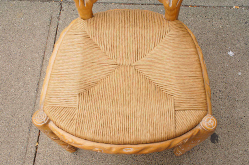 Set of 8 Vintage 1970s Carved Wood Chairs 3
