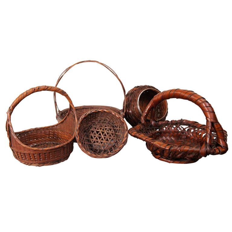 Japanese Woven Baskets For Sale