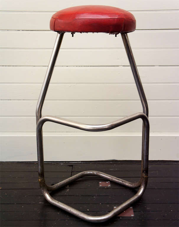 Three Tubular Chrome Barstools