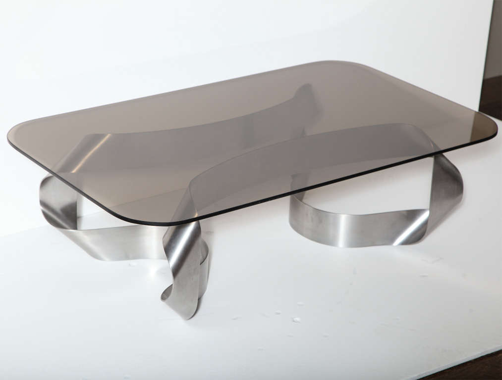 Steel and Glass Coffee Table by Paul Le Geard 2