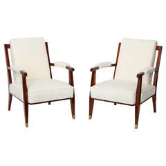 Fine Pair of Armchairs by Jules Leleu