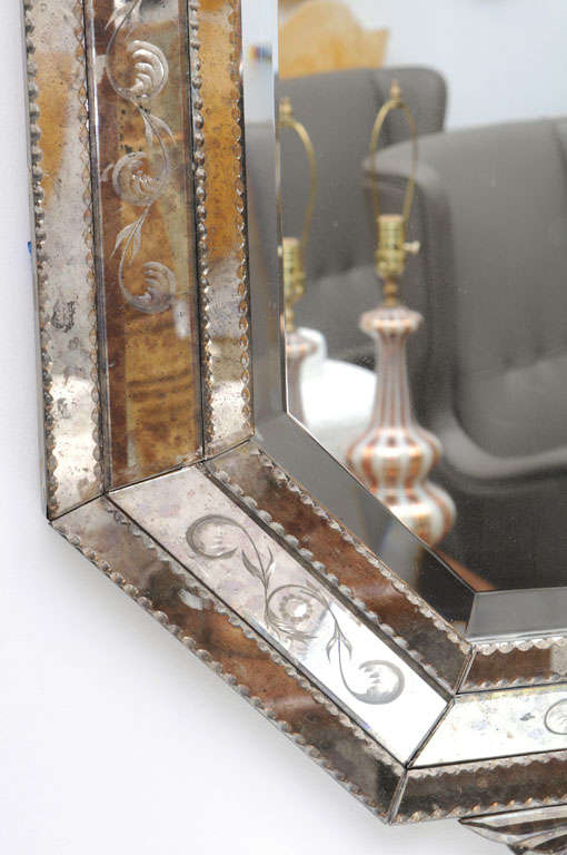 Venetian Mirror With Wine And Happiness