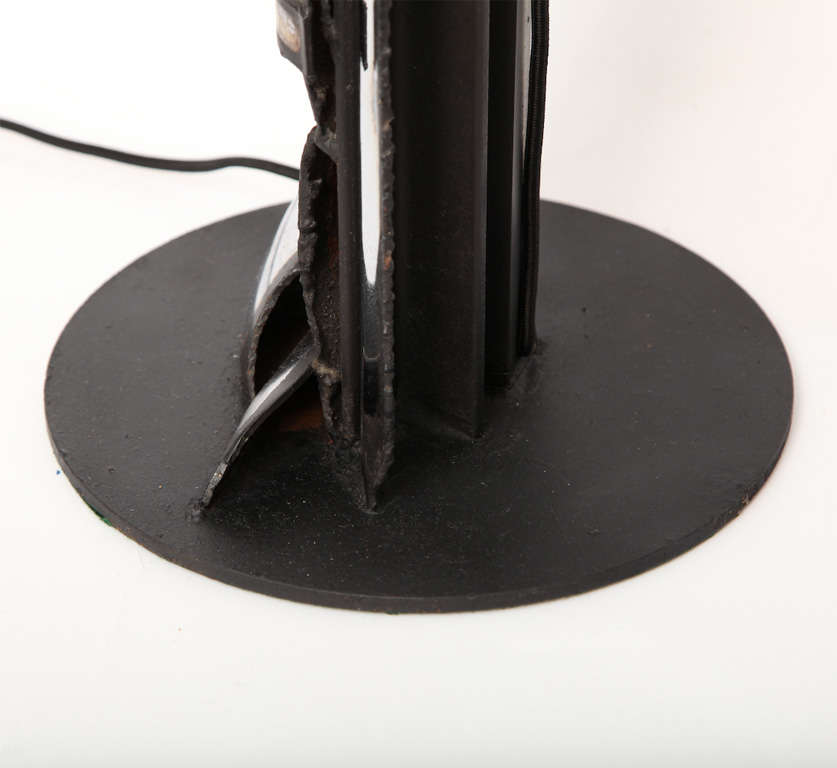 Table Lamp Brutalist Mid Century Modern iron 1960's For Sale 4