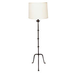 French Art Deco Wrought Iron Floor Lamp