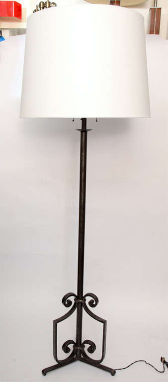 Floor lamp Art Deco wrought iron, France, 1920s
New sockets and rewired
Shade not included.