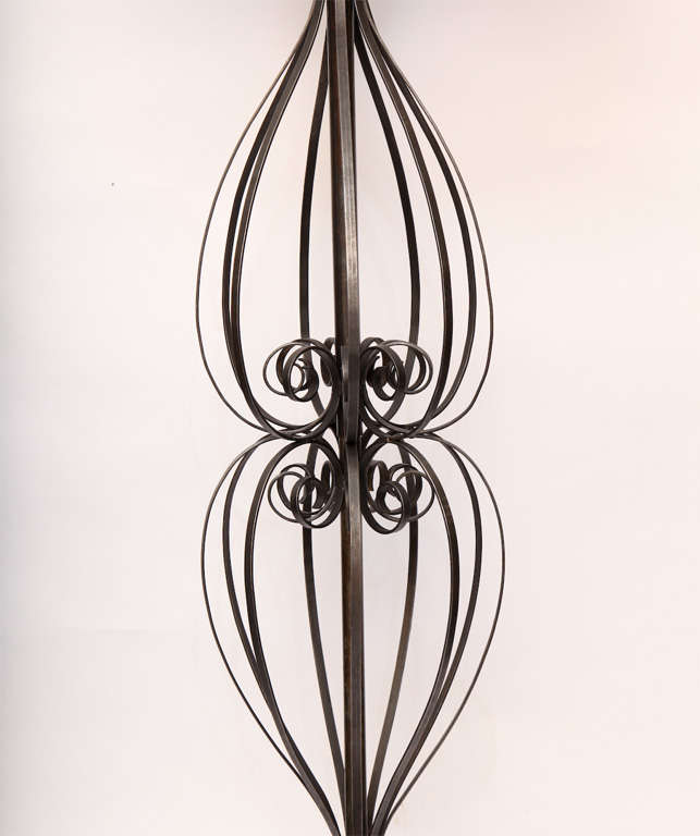 Mid-Century Modern Floor Lamp Art Moderne wrought iron France 1940's For Sale