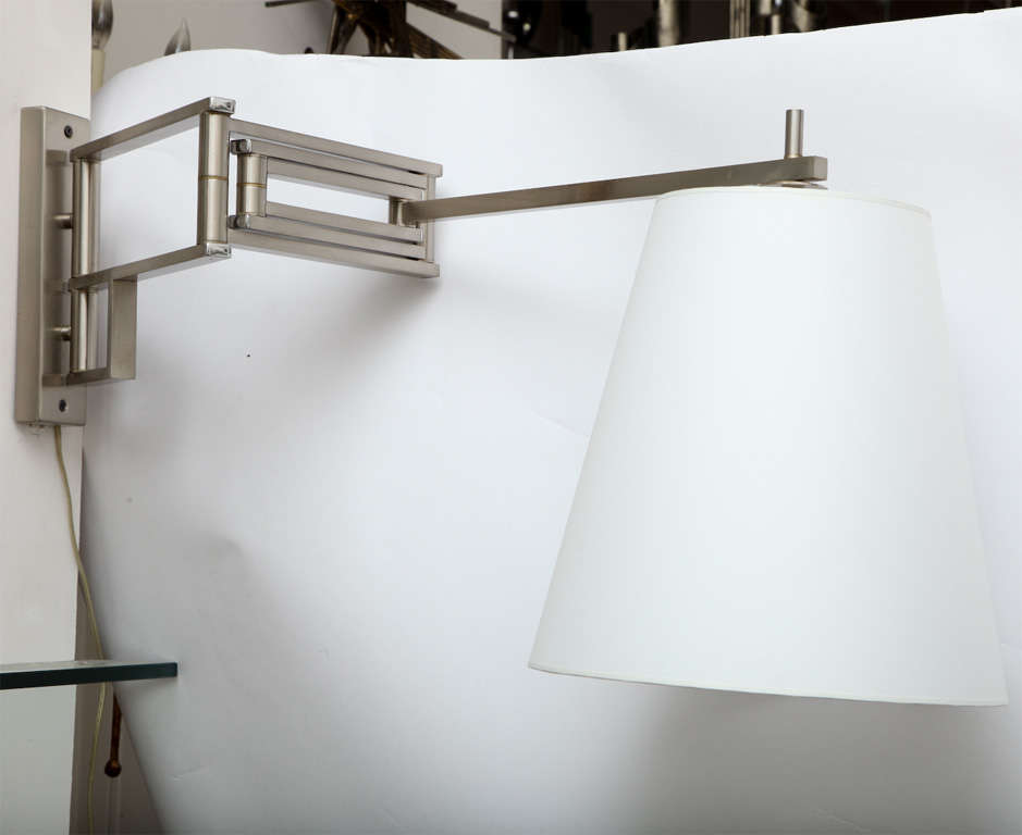 1960s Italian Articulated Polished Nickel Wall Light