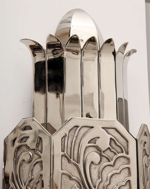 20th Century A Pair of 1920's  Art Deco Sconces by Walter Kantack