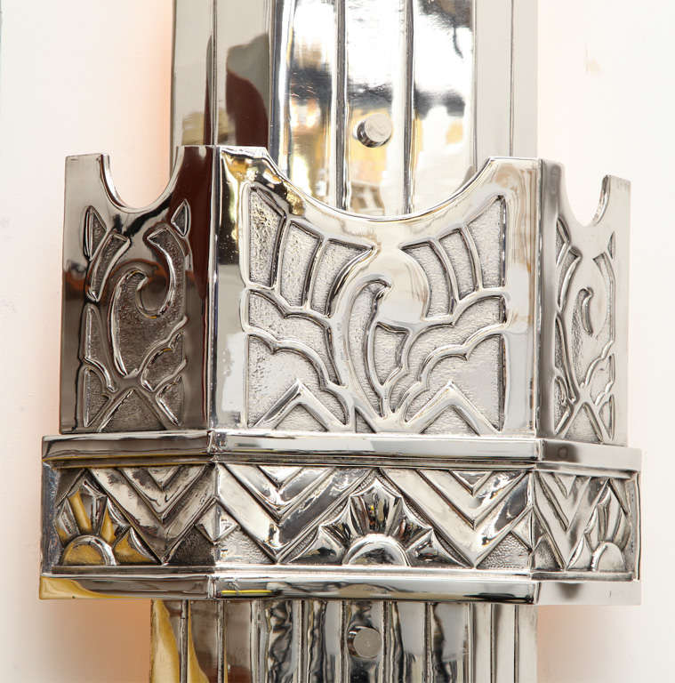 A Pair of 1920's  Art Deco Sconces by Walter Kantack 1