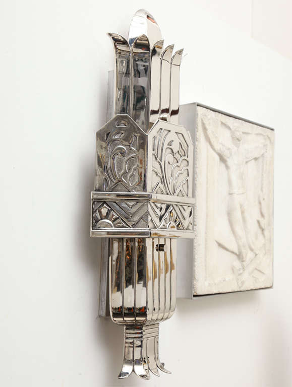 A Pair of 1920's  Art Deco Sconces by Walter Kantack 3