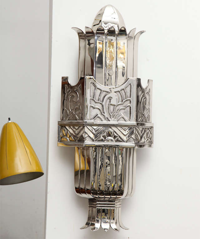 A Pair of 1920's  Art Deco Sconces by Walter Kantack 4