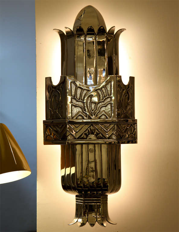 A Pair of 1920's  Art Deco Sconces by Walter Kantack 5