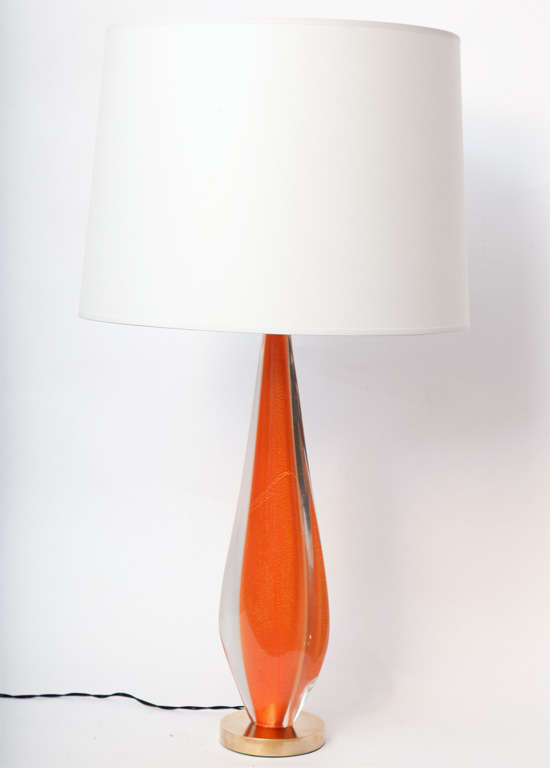Mid-20th Century Salviati Table Lamp mid Century Modern Murano art Glass Italy 1950's For Sale