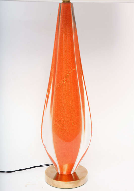 Salviati Table Lamp mid Century Modern Murano art Glass Italy 1950's In Good Condition For Sale In New York, NY