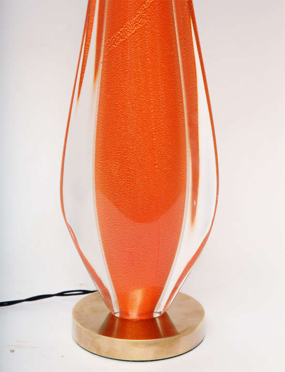 Italian Salviati Table Lamp mid Century Modern Murano art Glass Italy 1950's For Sale