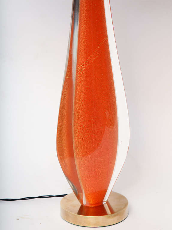 Salviati Table Lamp mid Century Modern Murano art Glass Italy 1950's For Sale 2