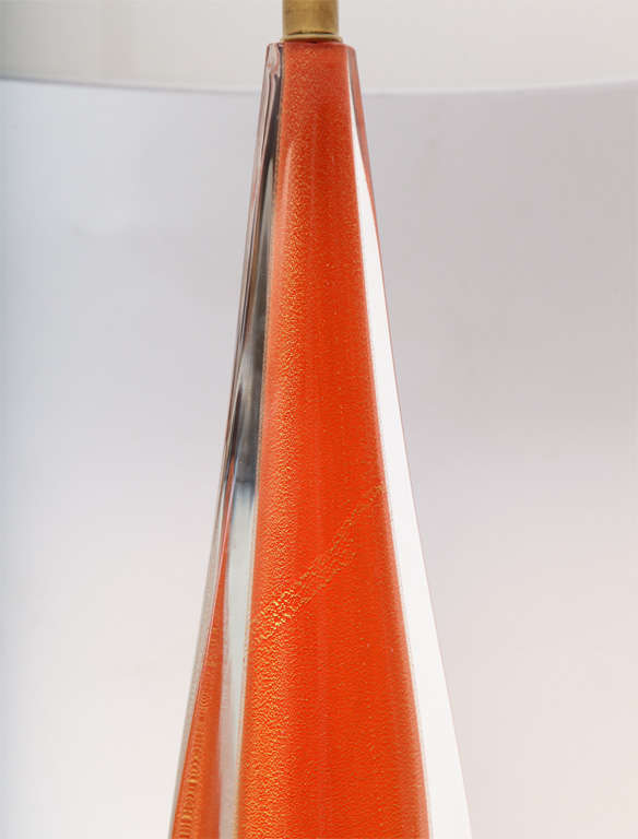 Salviati Table Lamp mid Century Modern Murano art Glass Italy 1950's For Sale 1