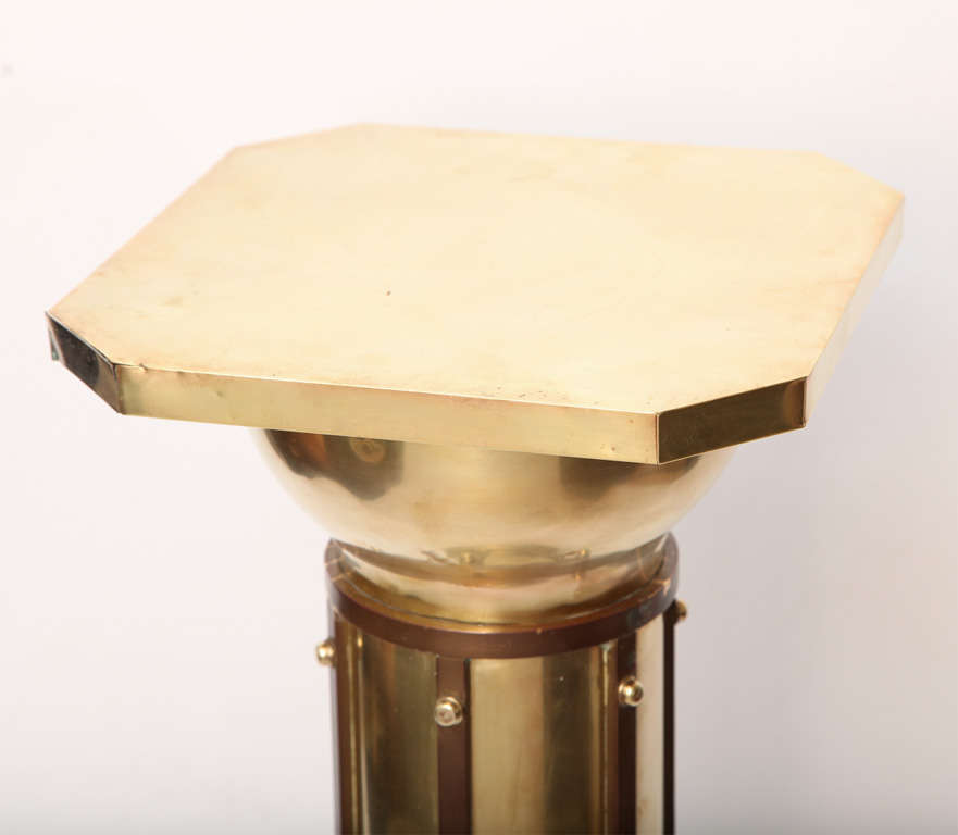 Austrian 1920s Polished and Patinated Brass Pedestal Table 1