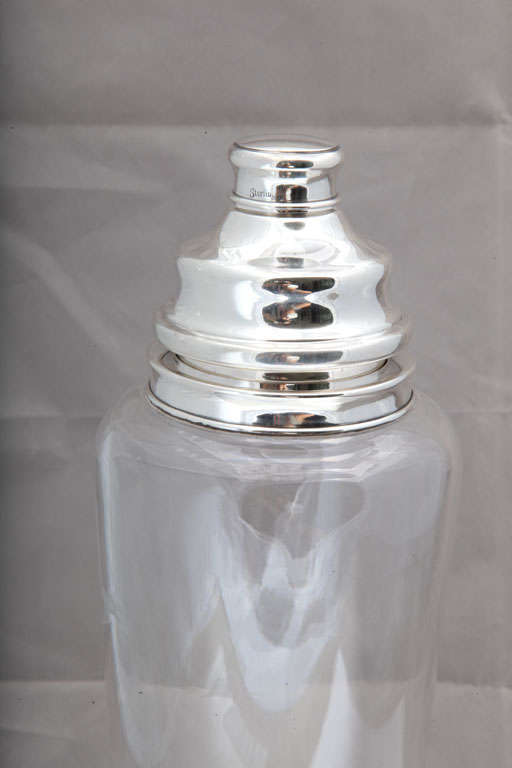 Art Deco Hawkes Sterling Silver-Mounted Cocktail Shaker 2