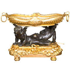 Bronze and Gilded Ormolu Cherub Centerpiece