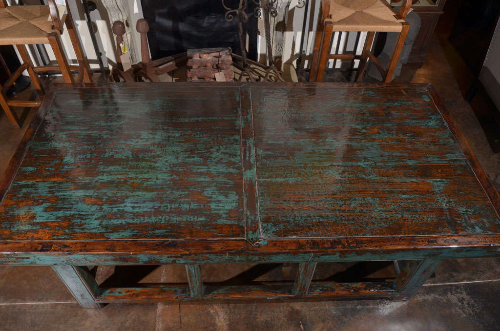 Asian Antique Low Table In Original Paint Patina