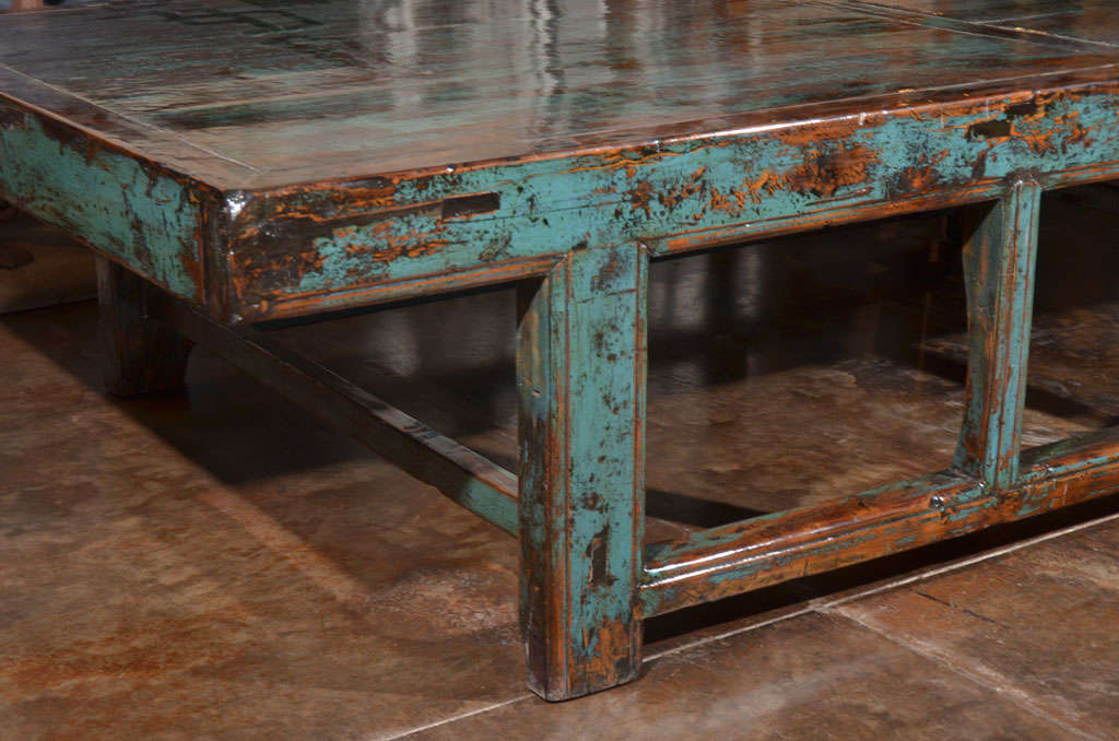 Antique Low Table In Original Paint Patina 1