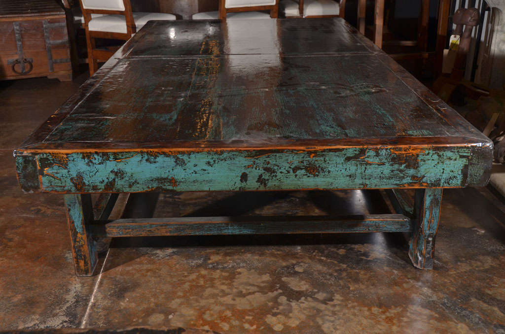 Antique Low Table In Original Paint Patina 2