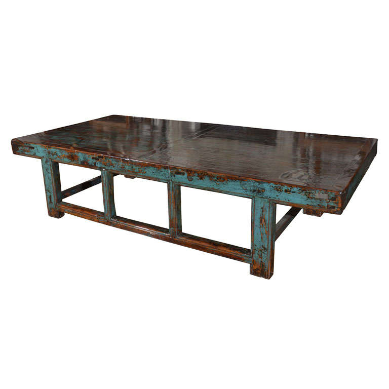 Antique Low Table In Original Paint Patina