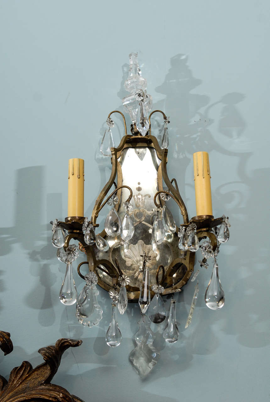 Pair of Italian Crystal Sconces