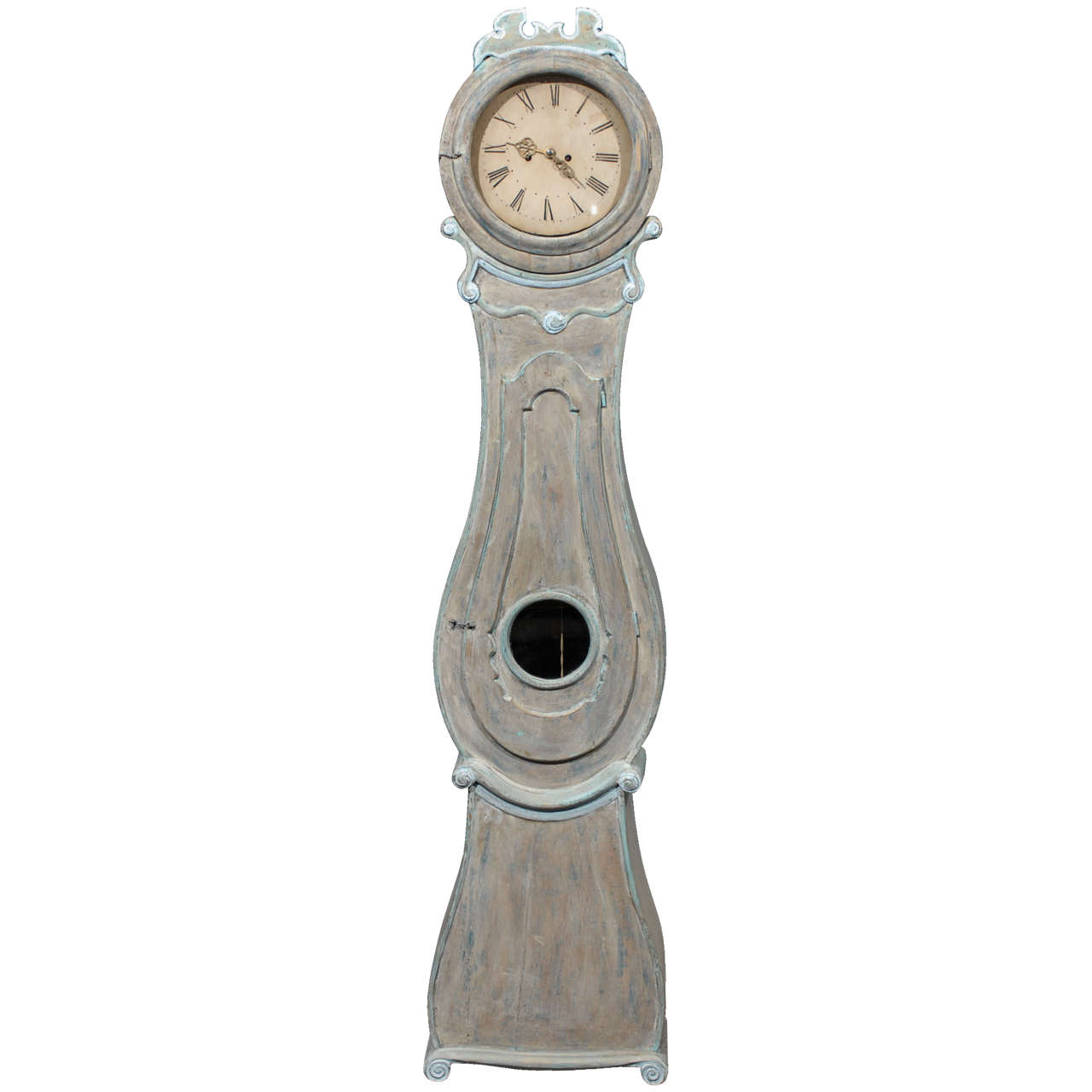 19th Century Tall Swedish Wooden Clock