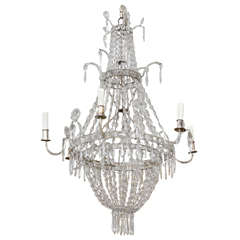 19th Century Crystal Baltic Six-Light Chandelier