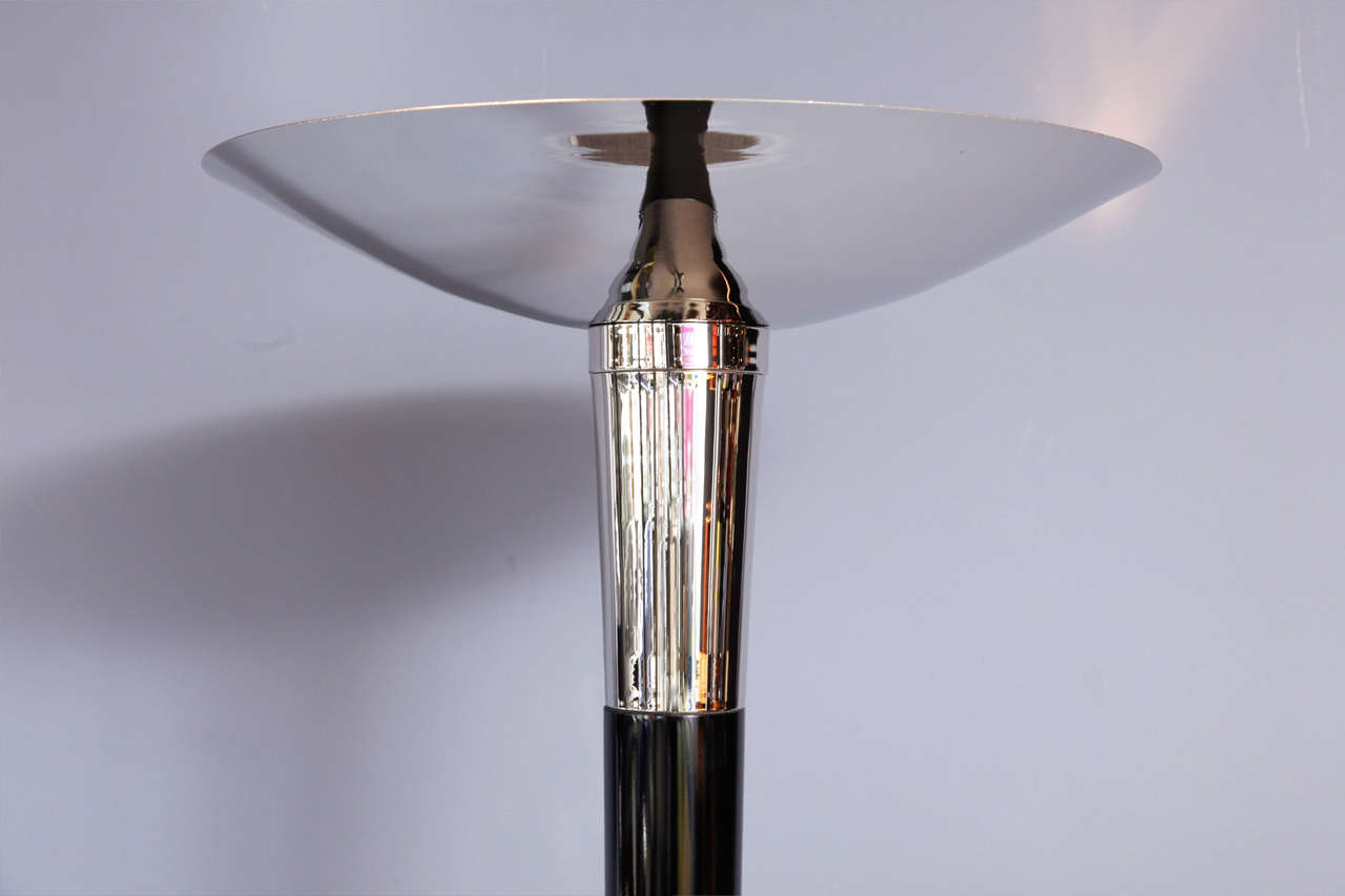 Plated Art Deco Torchiere For Sale