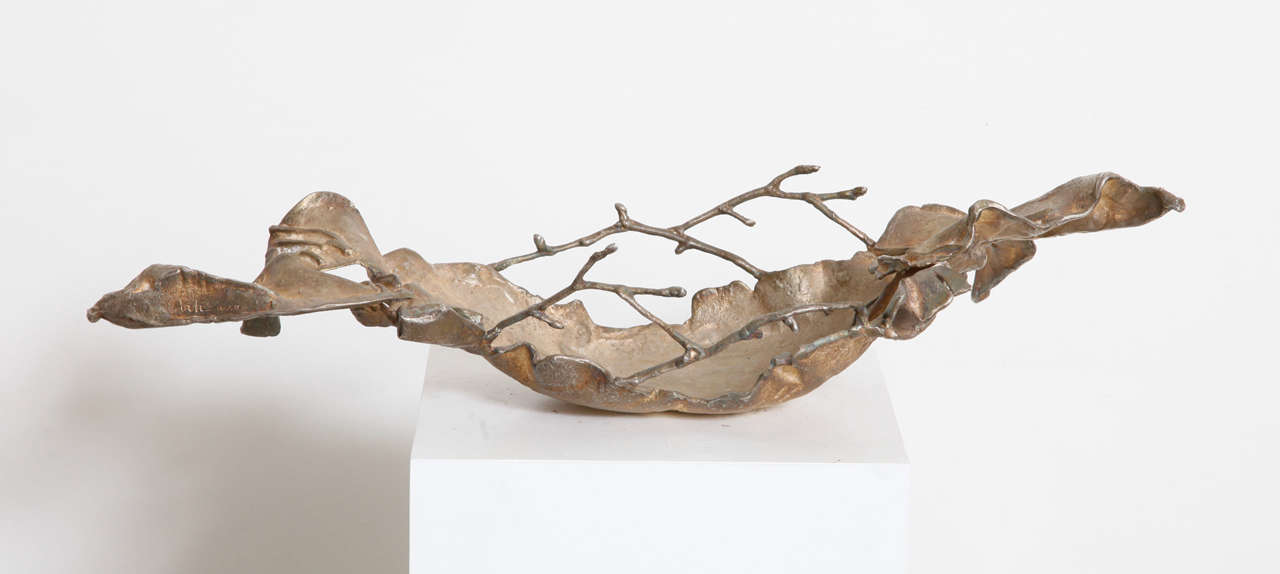 Sculptural Foliage Metal Dish
