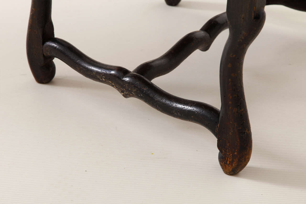 Walnut Pair of 19th Century Black Painted Os de Mouton Chairs For Sale
