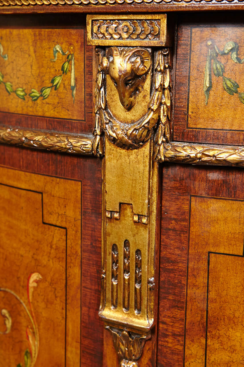 Late 19th Century Edwardian Satinwood Demilune Cabinet 3