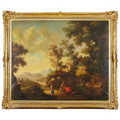 19th Century Continental Oil on Canvas Antique 19th Century Continental Oil on Canvas