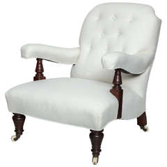 English Edwardian Open-Arm Club Chair