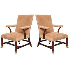 Exceptional Pair of Georgian Library Chairs