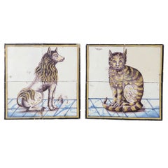 Pair of Late 18th Century Dutch Delft Tile Pictures
