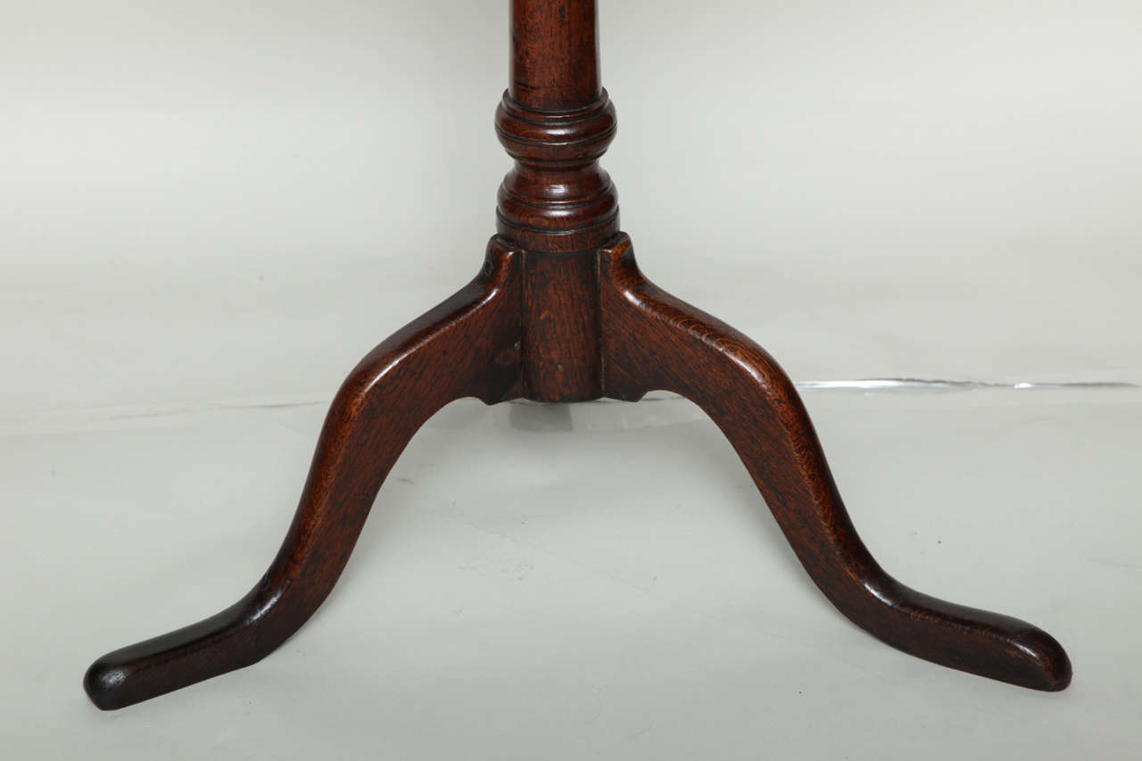 18th Century and Earlier George II Oak Tilt Top Candlestand